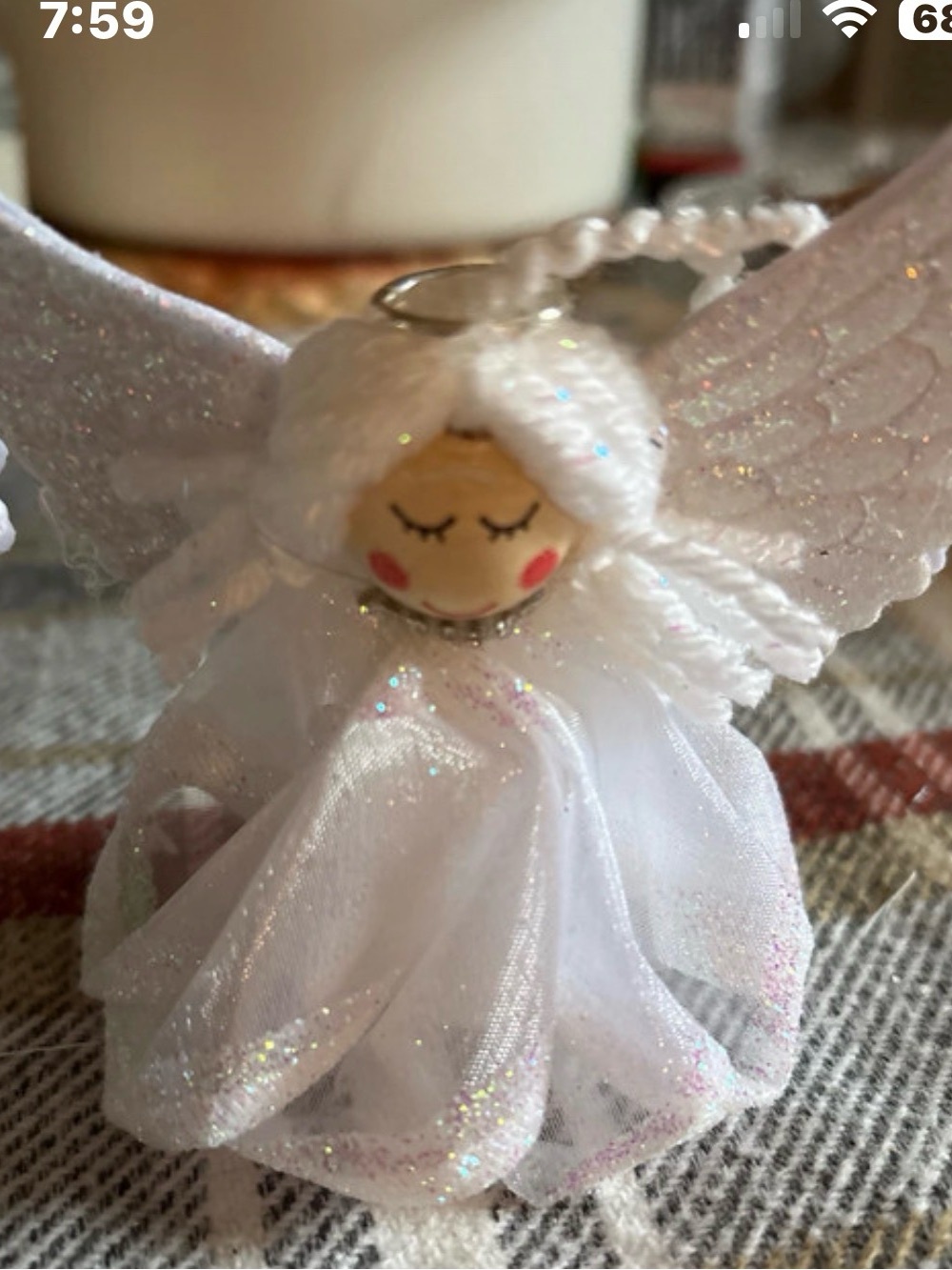 White Sparkle Angel Ornament - Home Accents